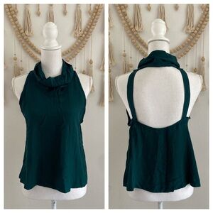 Free People Dark Teal Halter Tank Top